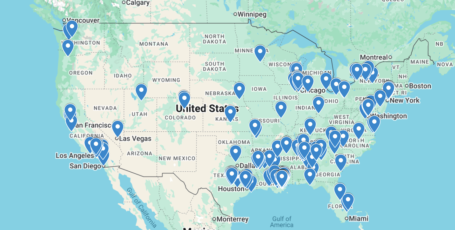 map of GiveNOLA donors